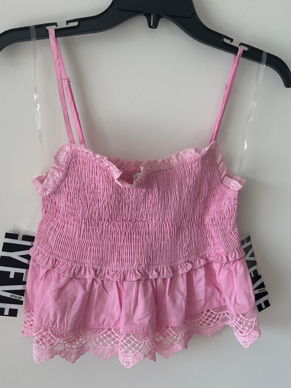 HYFVE Pink Smocked Ruffle Cami